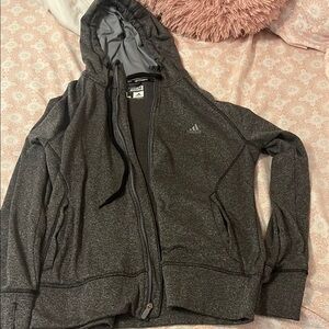 Adidas Gray Zip-Up Hoodie Jacket